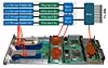 The existing phase of Cori has 144 burst buffer nodes. Each node contains two NAND flash SSD modules attached over PCIe 3. A single SSD appears as 2 block devices. These are packaged two to a blade, as seen above, and are directly attached to the Cray Aries interconnect, as seen to the left below.